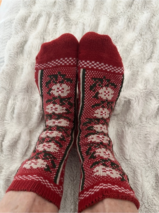 Anthropologie Accessories - Anthropologie Women’s Red White Nordic Floral Print Socks